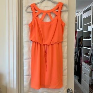 Bisou Bisou Orange Cinch Waist Dress 2
